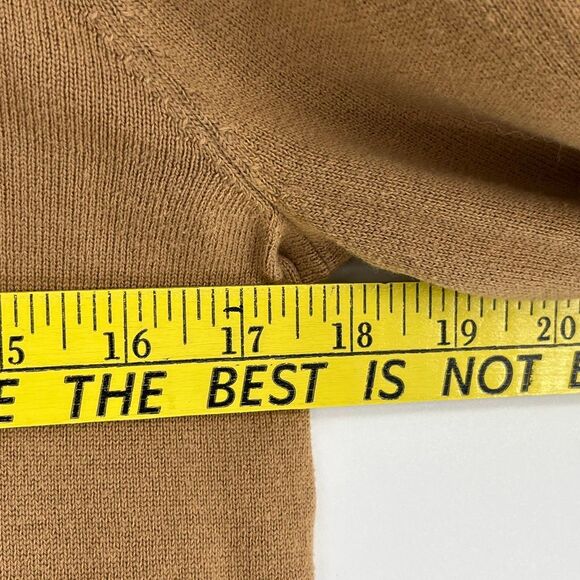 LAUREN RALPH LAUREN Women’s Turtleneck Sweater M Tan Merino Wool Cotton Blend - Picture 12 of 12